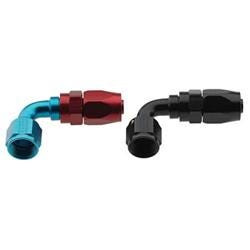 FRAGOLA SERIES 2000 PRO-FLOW HOSE END – 90° -4AN – BLUE/RED – NON-SWIVEL – 229004